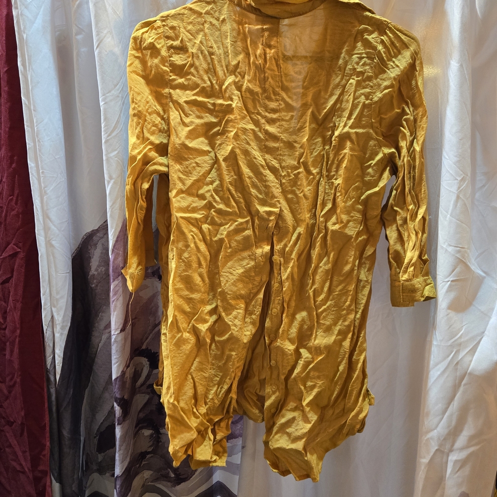 Golden Ruffle Women's Blouse - Picture 7 of 7